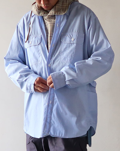 ササフラス シャツ SASSAFRAS（ササフラス）SPRAYER SHIRT グレー（5ozシャンブレー）