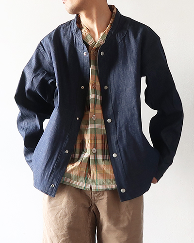 SASSAFRAS - Vase Wall Gardener Jacket - 8oz Military Denim ササフラス ベースウォール ガーデナージャケット