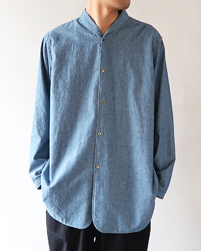 TIGRE BROCANTE ティグルブロカンテ セルビッチシャンブレーショールカラーロングシャツ