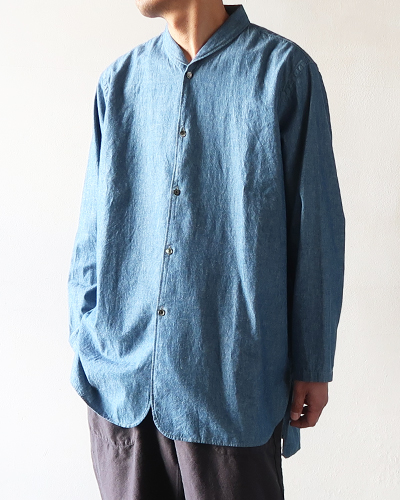 TIGRE BROCANTE ティグルブロカンテ セルビッチシャンブレーショールカラーロングシャツ