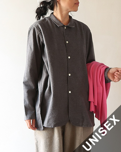 TIGRE BROCANTE ティグルブロカンテ ビエラネルツイル スモールカラーロングシャツ