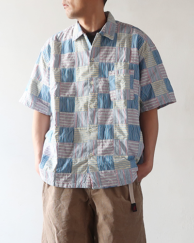 TIGRE BROCANTE ティグルブロカンテ ストライプパッチベニスビーチ半袖シャツ