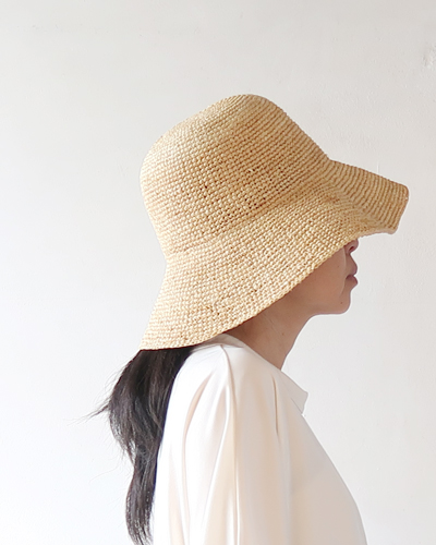 Benelli Montacone - RAPHIE LONG BRIM HAT ベネリモンタコーネ ラフィアロングブリムハット