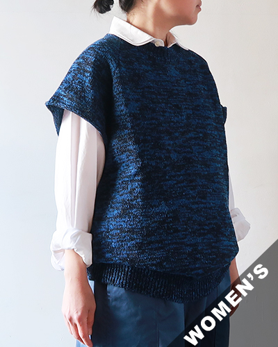 nanamica - Paper Knit Vest - NAVY ナナミカ ペーパーニットベスト