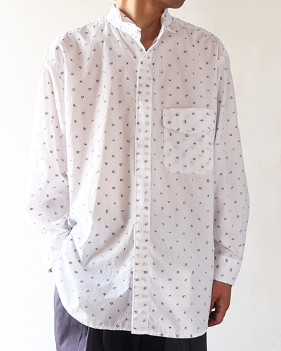 Engineered Garments - Wing Collar Shirt - Cotton Alphabet Embroidery エンジニアドガーメンツ ウィングカラーシャツ
