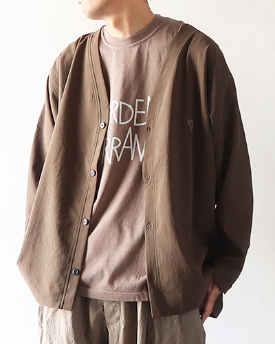 South2 West8 - V-NECK Cardigan - Poly Oxford - BROWN サウス2ウエスト8 Vネックカーディガン メール便可