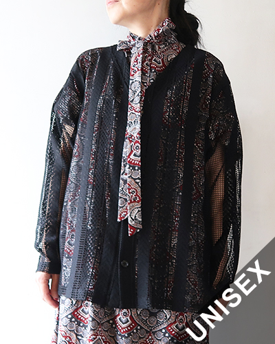 South2 West8 - V-NECK Cardigan - Poly Lace Jq. サウス2ウエスト8 Vネック カーディガン