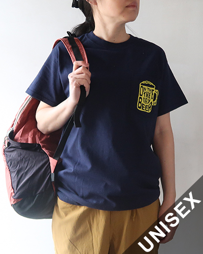 THE DAY ON THE BEACH - The Pocket-T "Half time BEER" - NAVY ザデイオンザビーチ ポケットTシャツ メール便可