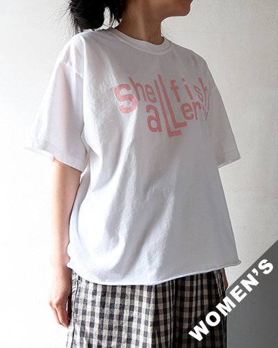 THE DAY ON THE BEACH - Cutoff Comfort-T "allergy" - WHITE ザデイオンザビーチ カットオフ コンフォート Tシャツ メール便可