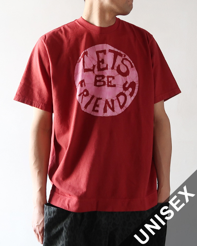TIGRE BROCANTE ティグルブロカンテ Let's be friends Batik 半袖 Tシャツ RED メール便可