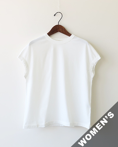 TIGRE BROCANTE ティグルブロカンテ オーガニック30天竺 French Sleeve Tシャツ WHITE メール便可
