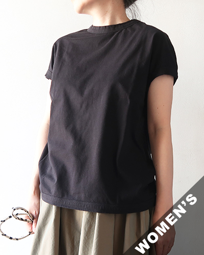 TIGRE BROCANTE ティグルブロカンテ オーガニック30天竺 French Sleeve Tシャツ BLACK メール便可