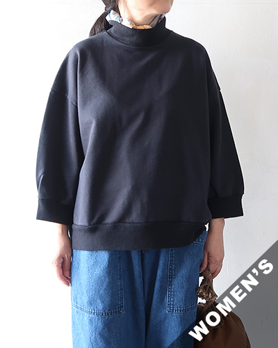 TIGRE BROCANTE ティグルブロカンテ MIGEN裏毛ワイドスクエア7分T NIGHT NAVY