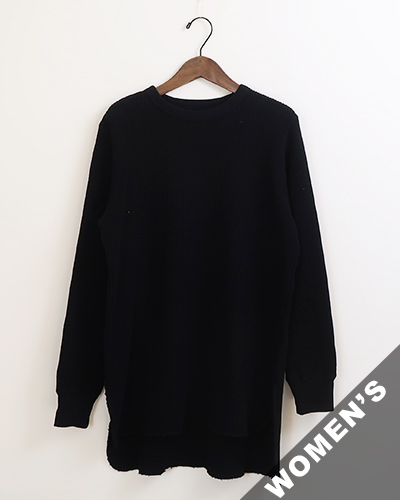 TIGRE BROCANTE ティグルブロカンテ アーミーワッフル ロックリブ長袖T BLACK