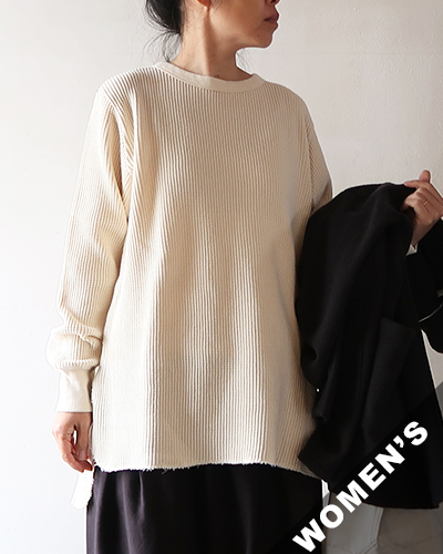 TIGRE BROCANTE ティグルブロカンテ アーミーワッフル ロックリブ長袖T NATURAL