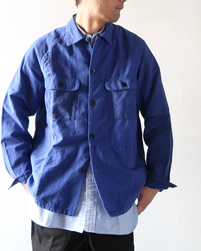 TIGRE BROCANTE ティグルブロカンテ Re.EUROリネンMIX ラグランシャツジャケット GUNJO