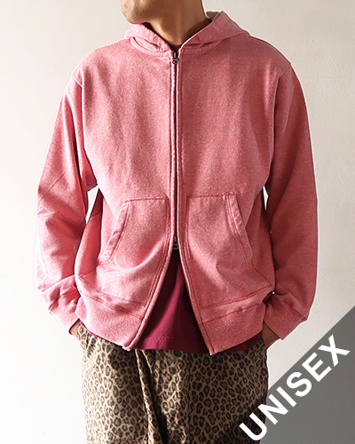 TIGRE BROCANTE ティグルブロカンテ シモフリライト オープンZipパーカー PINK