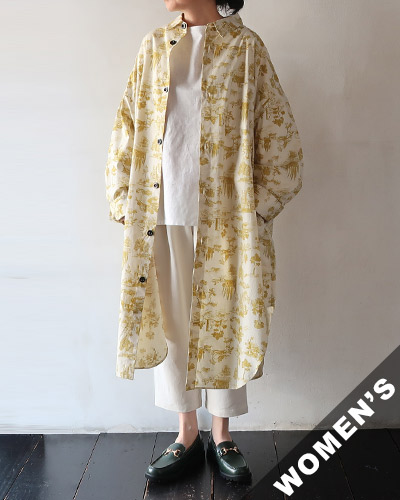 Yarmo - 40S Print Big Cuff Oversized Shirts ヤーモ オーバーサイズドシャツ