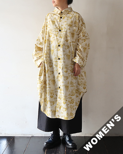 Yarmo - 40S Print Big Cuff Oversized Shirts ヤーモ オーバーサイズドシャツ