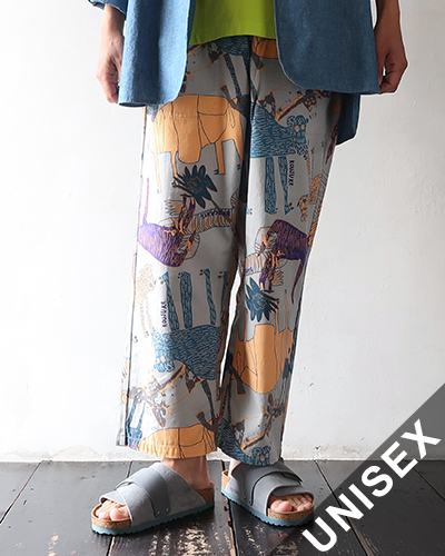 TIGRE BROCANTE ティグルブロカンテ Lively animals ヘリンボン タゴサク ロングパンツ