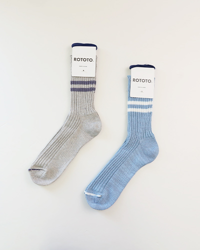 ROTOTO - HEMP ORGANIC COTTON STRIPE SOCKS ロトト ヘンプオーガニックコットン ストライプソックス メール便可
