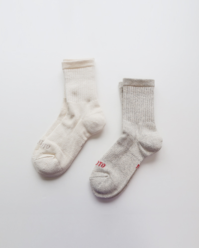 ROTOTO - DOUBLE FACE MINI CREW SOCKS ORGANIC COTTON ロトト ダブルフェイスミニクルーソックス オーガニックコットン メール便可