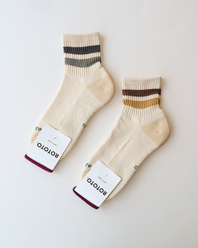 ROTOTO - RETRO ATHLETIC ANKLE SOCKS ロトト レトロアスレチック アンクルソックス メール便可