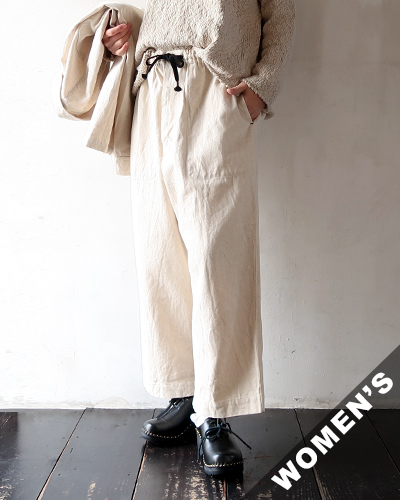 SOWBOW - SOWBOW EASY PANTS WIDE - 10oz COTTON LINEN DENIM - NATURAL 蒼氓 イージーパンツ(太)
