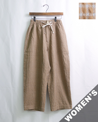 SOWBOW - SOWBOW EASY PANTS WIDE - COTTON WOOL FELTED GINGHAM CHECK 蒼氓 イージーパンツ(太)