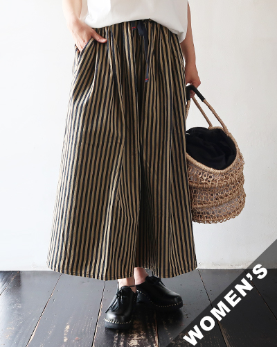 TIGRE BROCANTE ティグルブロカンテ ヒッコリーマキシギャザースカート