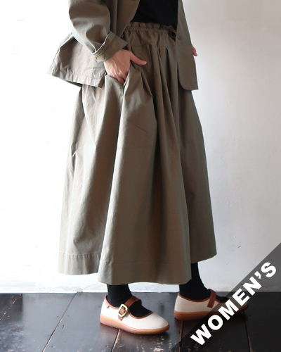 TIGRE BROCANTE ティグルブロカンテ コットンポリエステル 玉虫ギャバ フィセル ロングスカート