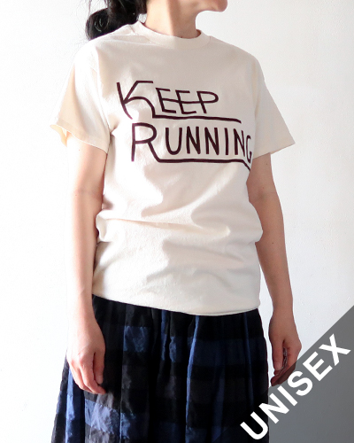 THE DAY ON THE BEACH - Short Sleeve-T Flocky "Keep Running" ザデイオンザビーチ フロッキー 半袖 Tシャツ