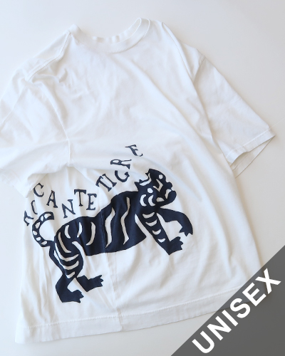 TIGRE BROCANTE ティグルブロカンテ WalkingTigreBatik ショートスリーブTシャツ WHITE
