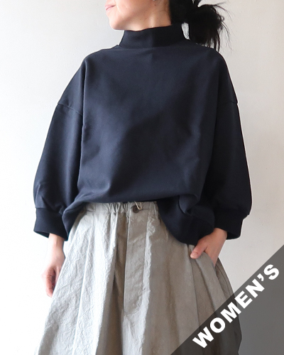 TIGRE BROCANTE ティグルブロカンテ MIGEN裏毛ワイドスクエア7分T NIGHT NAVY