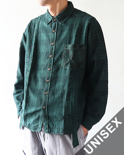 REBUILD by NEEDLES - Flannel Shirt -> 7 Cuts Shirt / Over Dye リビルドバイニードルズ フランネルシャツ