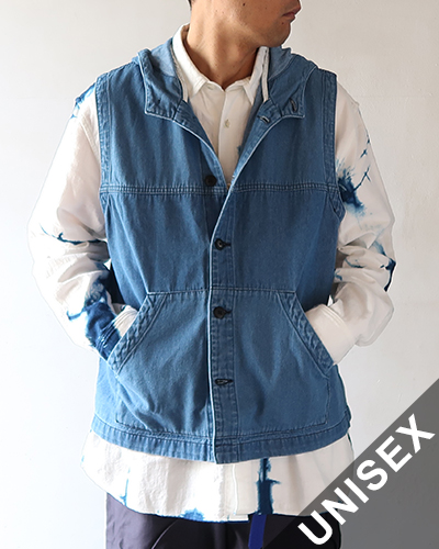 TIGRE BROCANTE ティグルブロカンテ 7オンスデニム カンガルーベスト FADE