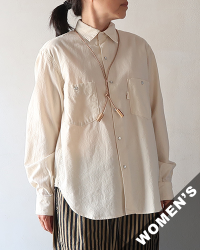 Vincent et Mireille - REGULAR COLLAR SHIRT - CHAMBRAY - ECRU ヴァンソンエミレイユ レギュラーカラーシャツ
