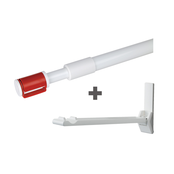 【KIDS DESIGN AWARD 2015年度受賞】DRY・WAVE(ドライ・ウェーブ)ランドリーフック 壁面用タイプ(見付け)＋室内伸縮竿セット KF30＋LP1120KF＜W:ホワイト＞【 2本で1組＋1本】～TakaraPlaza限定品～