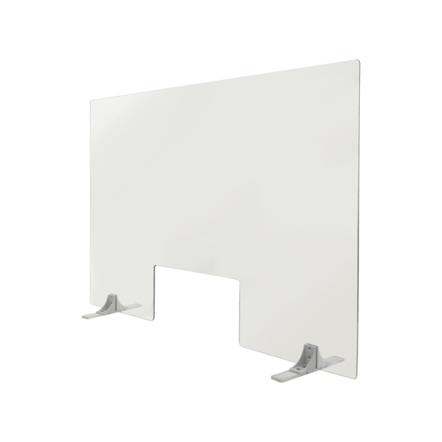 【飛沫感染対策】卓上パーテーション600×900 切欠(透明パネル)TTM-11K