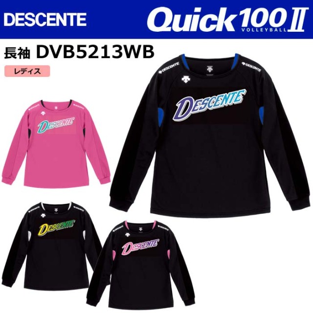 【デサント】【QUICK100-2】DVB5213WB チームマーキング付きプラクティスシャツ（長袖）（レディス：S～XO）納期：約1ケ月～／最低作成枚数：5着～