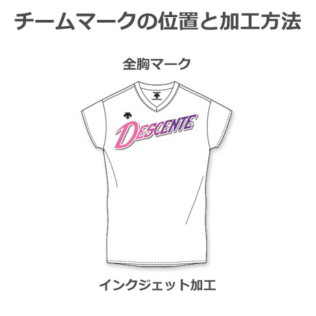 デサントバレーユニフォーム長袖ブラック圧着マーキング入りセット