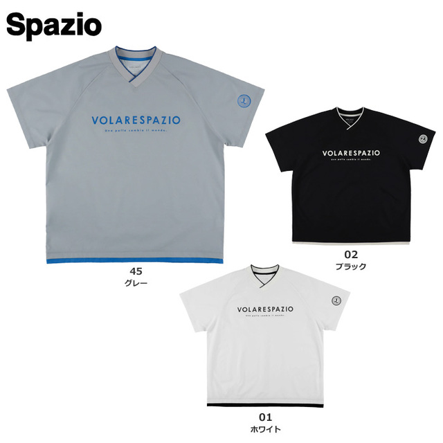 【26FW】【SPAZIO】VS0048 エッジV半袖ピステ（S～2XO）【★１着までクリックポストOK　送料220円】