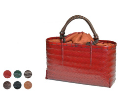 網代編みバッグ２Ｌ紐手　竹バッグ　ハンドバッグ　通販