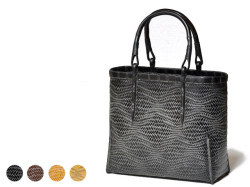 波網代編みバッグＬ　竹バッグ　４色　ハンドバッグ　通販