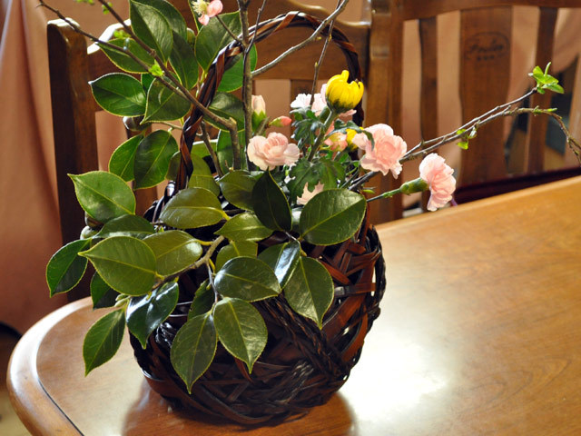 花籠 安芸/インテリア/花入れ/華道具/花器/竹/国産/日本製 竹