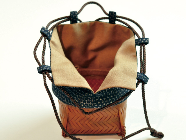 籠巾着「HAKO」シリーズ 田園 denen/ぐい呑み入れ/ぐい呑み袋/小物