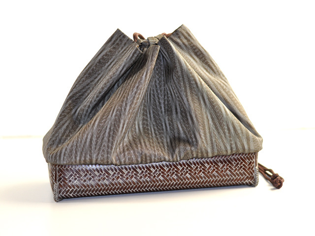 袋物「網代編み」/籠巾着/尺かご/竹かご/竹バッグ/国産/日本製  