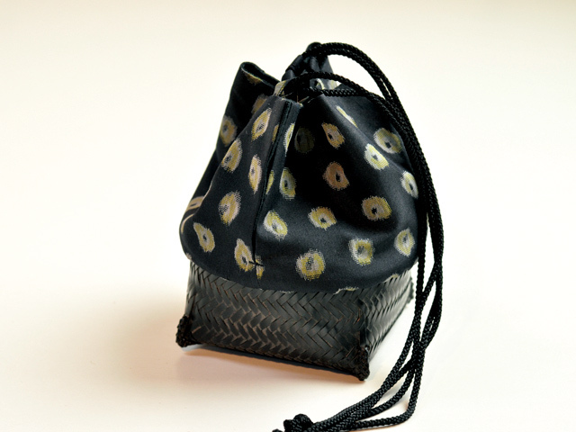 籠巾着「HAKO」シリーズ 塊 kai/ぐい呑み入れ/ぐい呑み袋/小物入れ