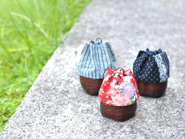 ピックアップ籠巾着ｈａｋｏ ミニバッグ 竹籠巾着 籠巾着 かご巾着 和小物 入れ物 職人手作り 日本製 通販 竹工房オンセ