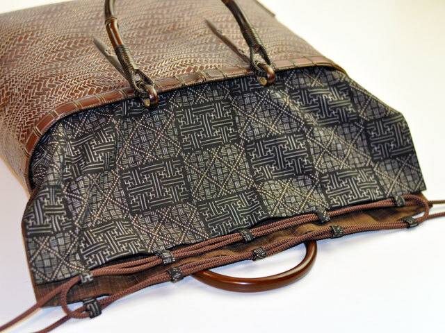 高級竹編みバッグカバン 波網代編みバッグ L/竹バッグ/高級バッグ/レディース/バッグ通販/国産